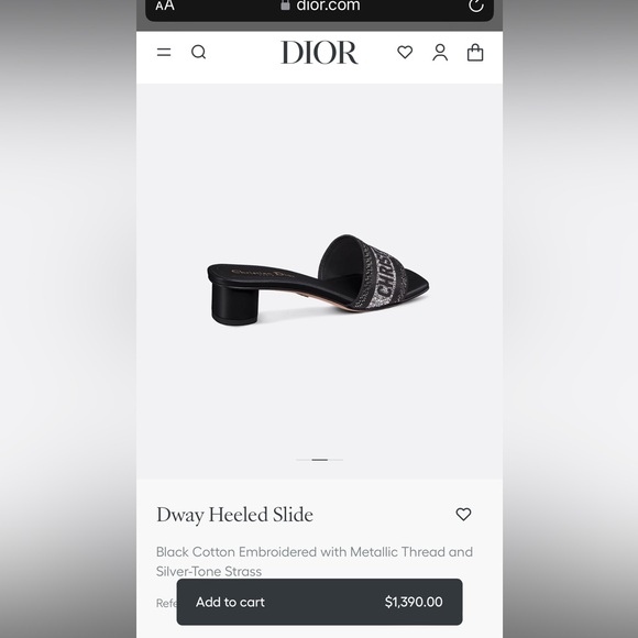 Dway Heeled Slide Black with Metallic Thread and Silver-Tone Strass - Picture 10 of 13